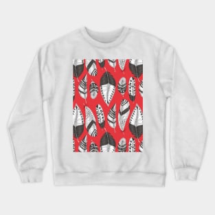 Black and white feathers pattern Crewneck Sweatshirt